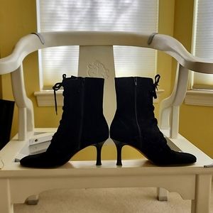 Black suede booties